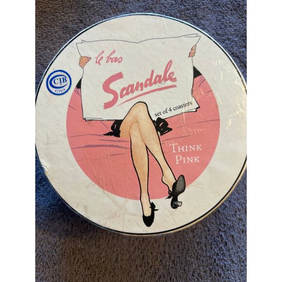 Vintage Rosanna Le Bas Scandale Think Pink Coasters (4) - Picture 9 of 9